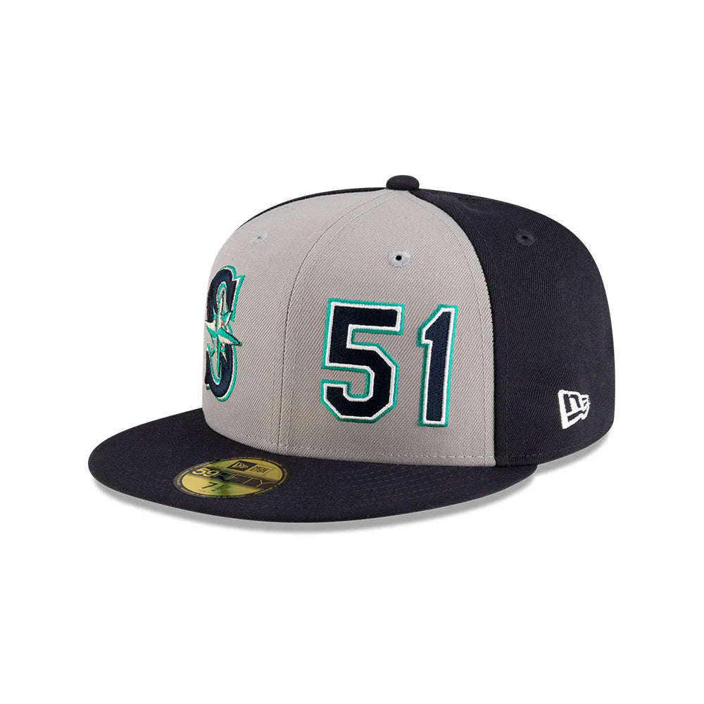 Ichiro Suzuki Hall Of Fame 2025 Seattle Mariners MLB New Era Men's Navy/Grey 59Fifty Fitted Hat