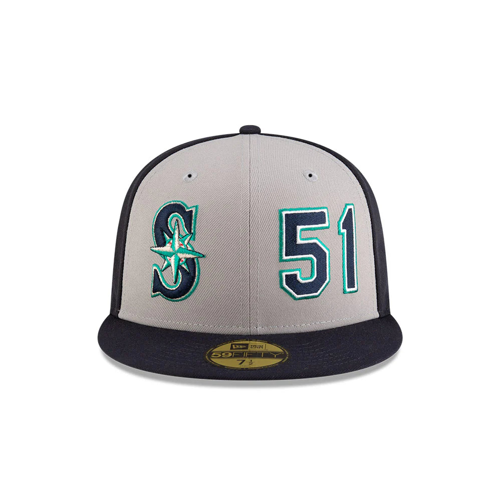 Ichiro Suzuki Hall Of Fame 2025 Seattle Mariners MLB New Era Men's Navy/Grey 59Fifty Fitted Hat