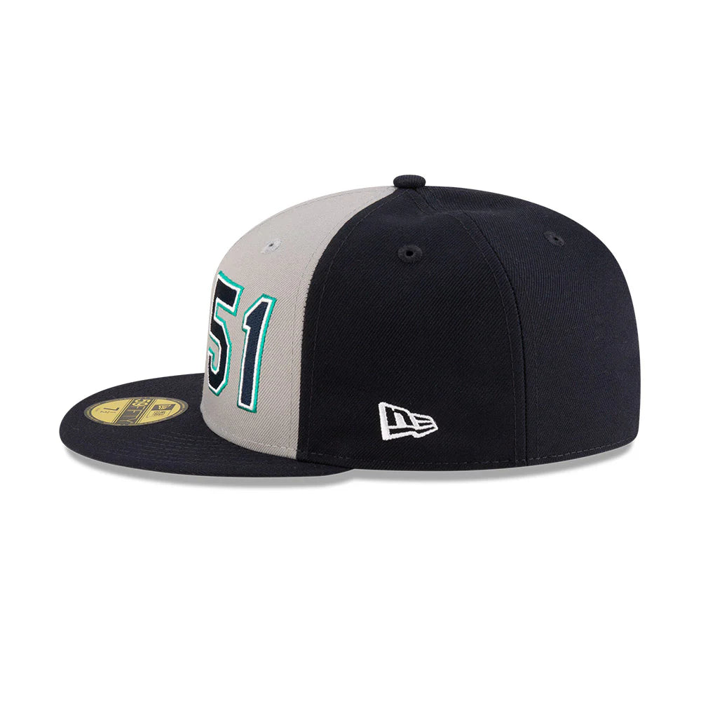 Ichiro Suzuki Hall Of Fame 2025 Seattle Mariners MLB New Era Men's Navy/Grey 59Fifty Fitted Hat