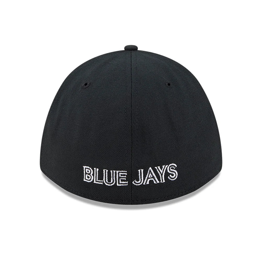 Toronto Blue Jays MLB New Era Men's Black White 39Thirty M-Crown Stretch Fit Hat