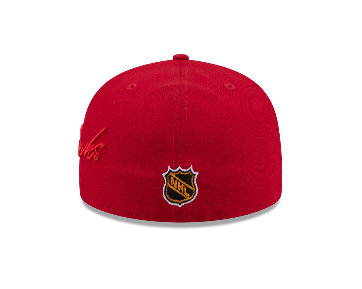 Chicago Blackhawks NHL New Era Men's Red 59Fifty Side Script Fitted Hat