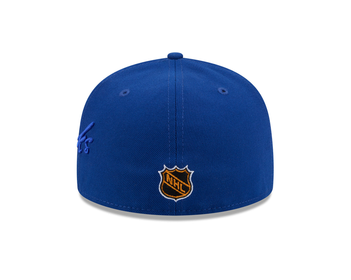 Vancouver Canucks NHL New Era Men's Royal 59Fifty Side Script Fitted Hat