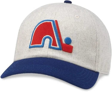 Quebec Nordiques NHL American Needle Men's Ivory Royal Vintage Archive Legend Adjustable