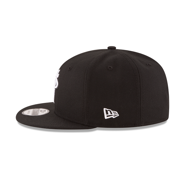 Casquette à visière plate 9Fifty Basic Snapback pour homme Miami Heat NBA New Era noire/blanche