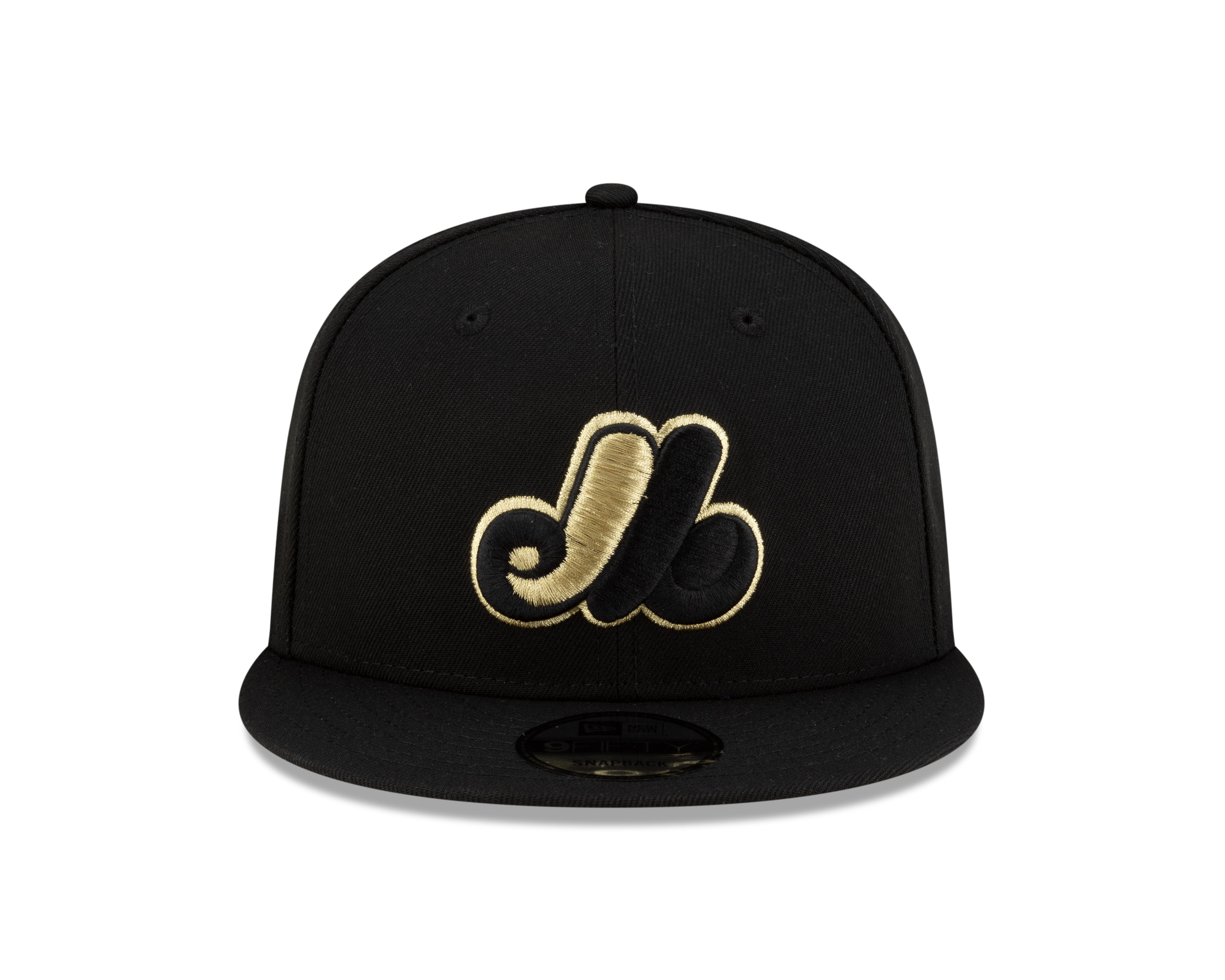 Montreal Expos MLB New Era Men's Black/Gold 9Fifty Cooperstown Snapback