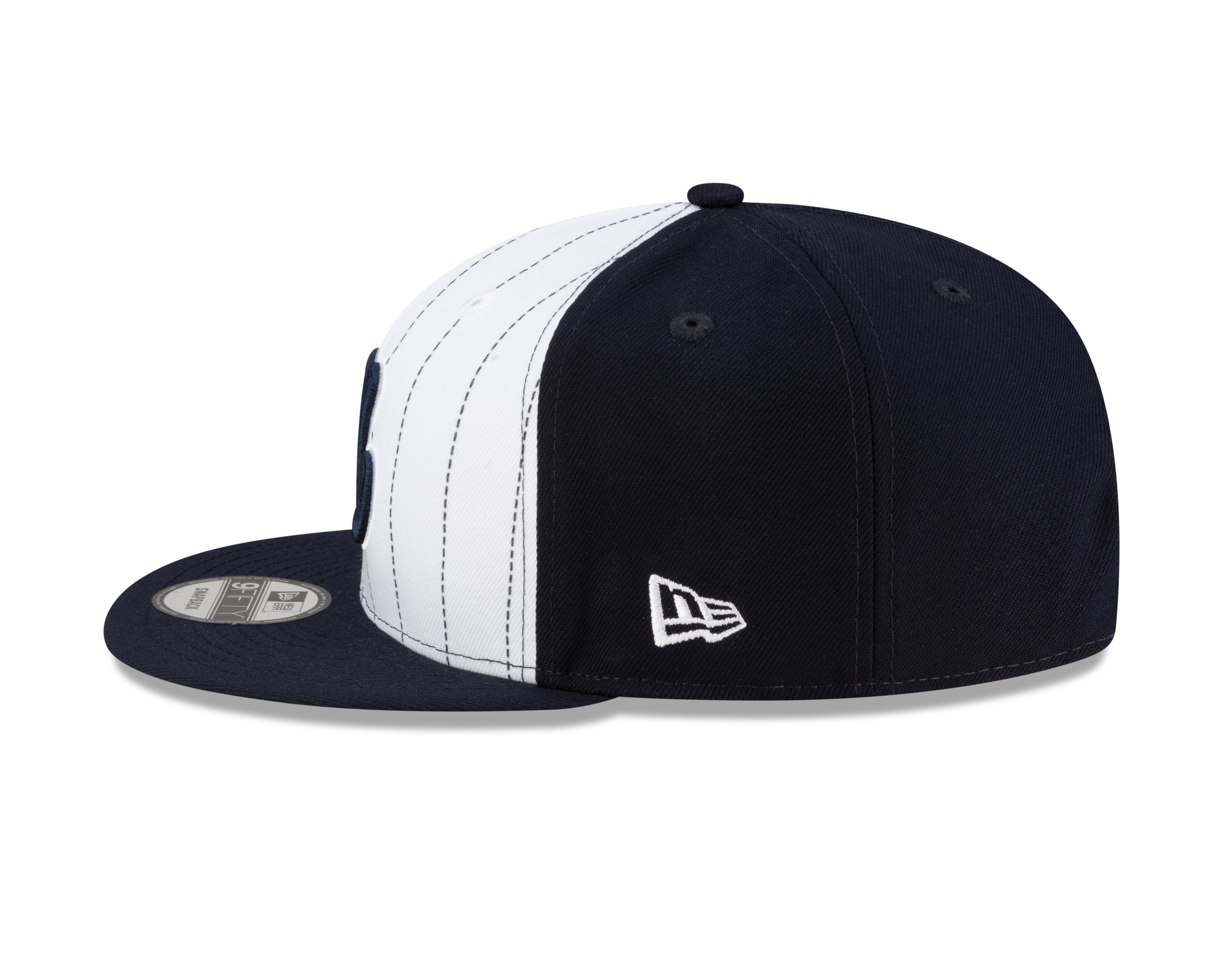 Casquette snapback à rayures Cooperstown 9Fifty bleu marine pour homme des Expos de Montréal MLB New Era