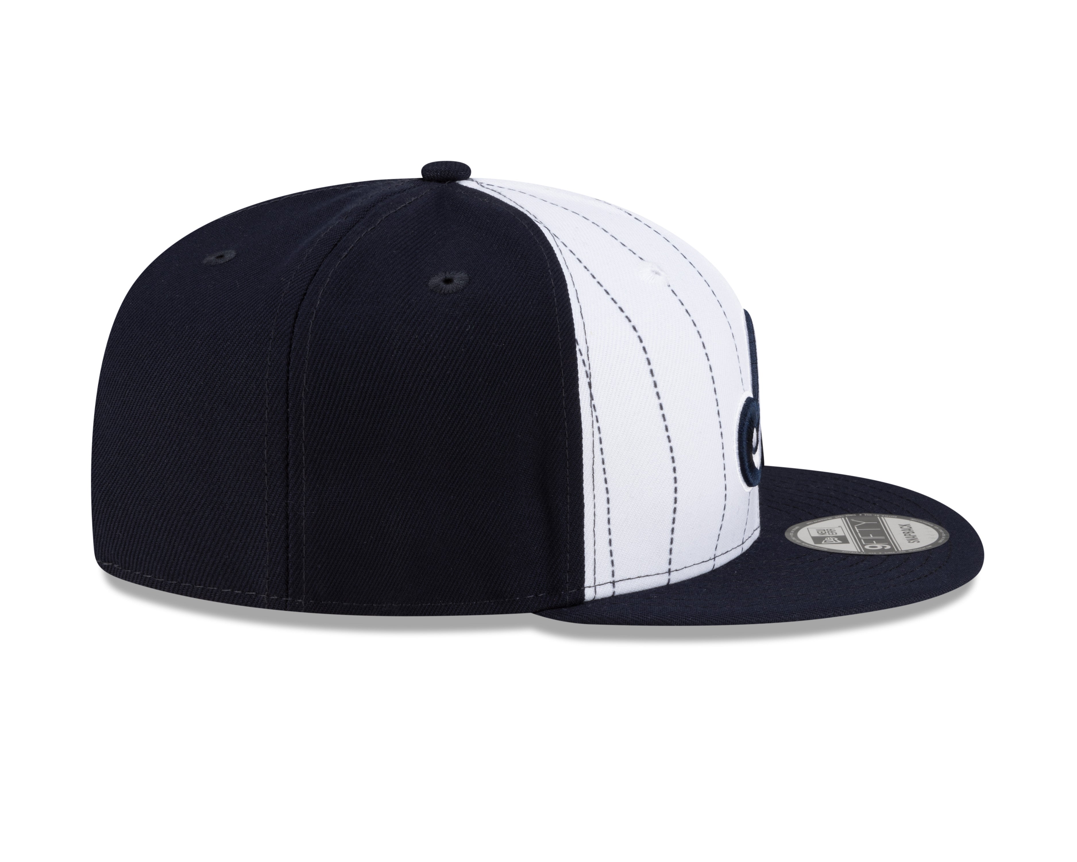 Casquette snapback à rayures Cooperstown 9Fifty bleu marine pour homme des Expos de Montréal MLB New Era