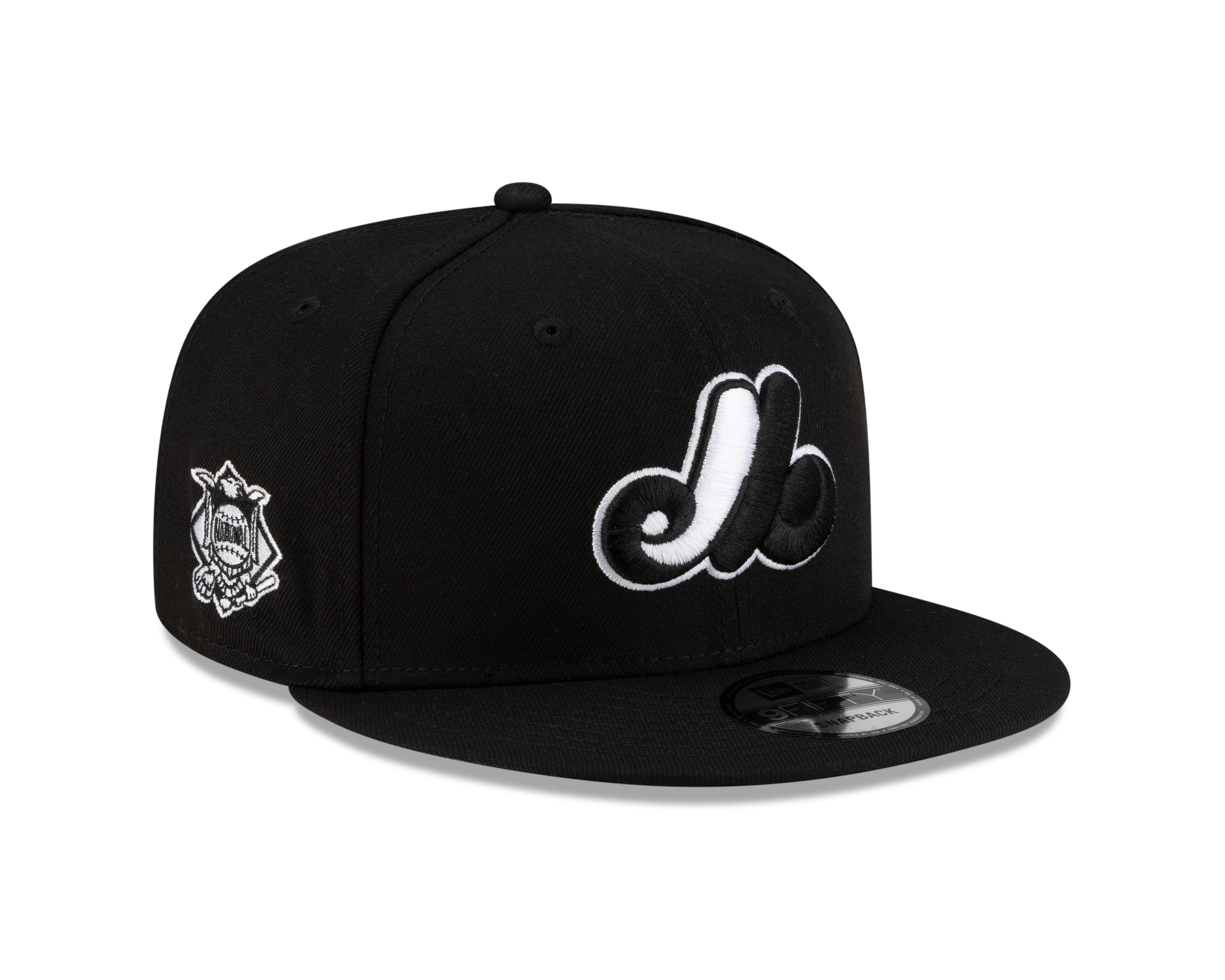 Montreal Expos MLB New Era Men's Black/White 9Fifty Cooperstown National League Patch Snapback