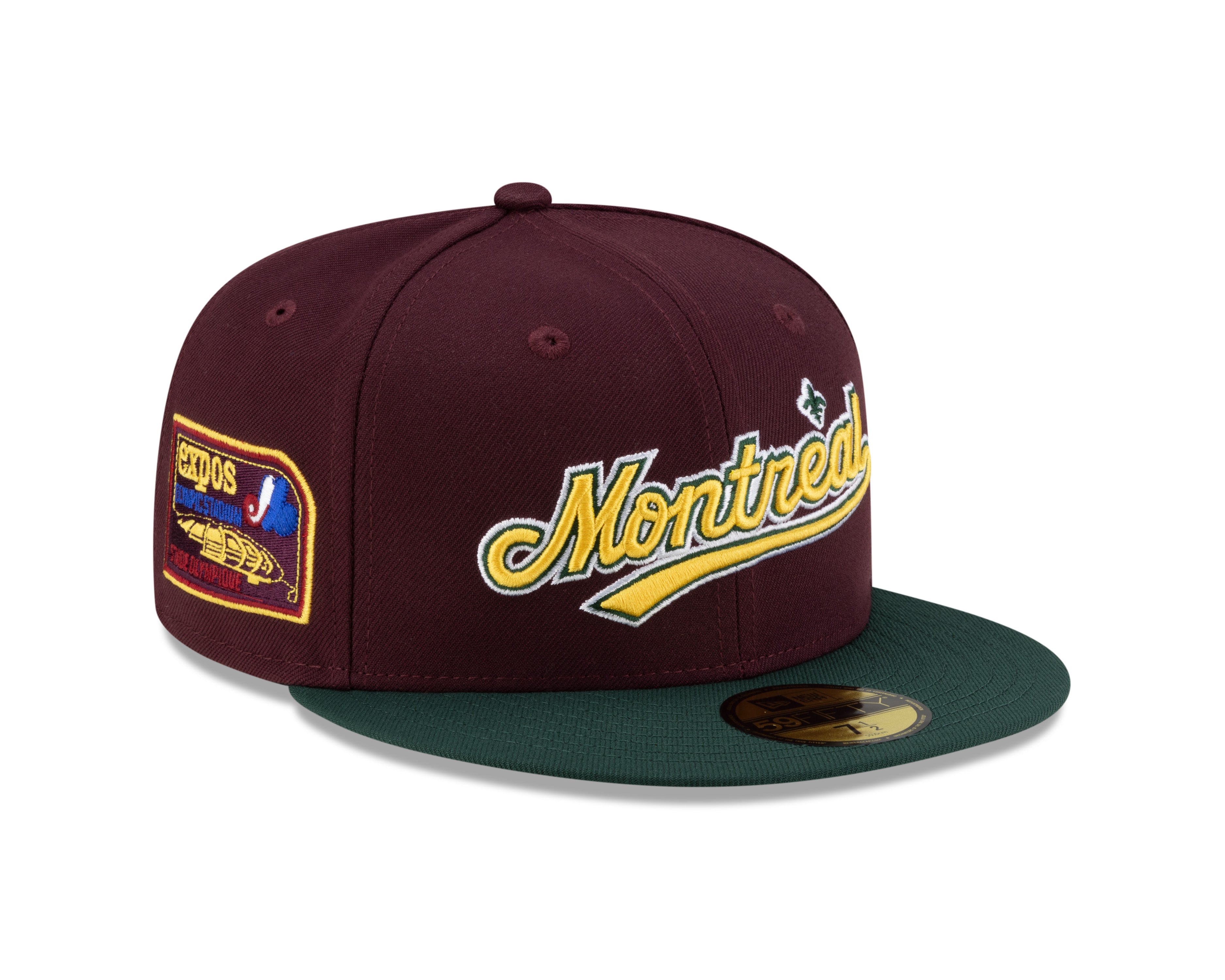 Expos de Montréal MLB New Era pour hommes marron/vert 59Fifty Olympic Stadium Patch Cooperstown Casquette ajustée