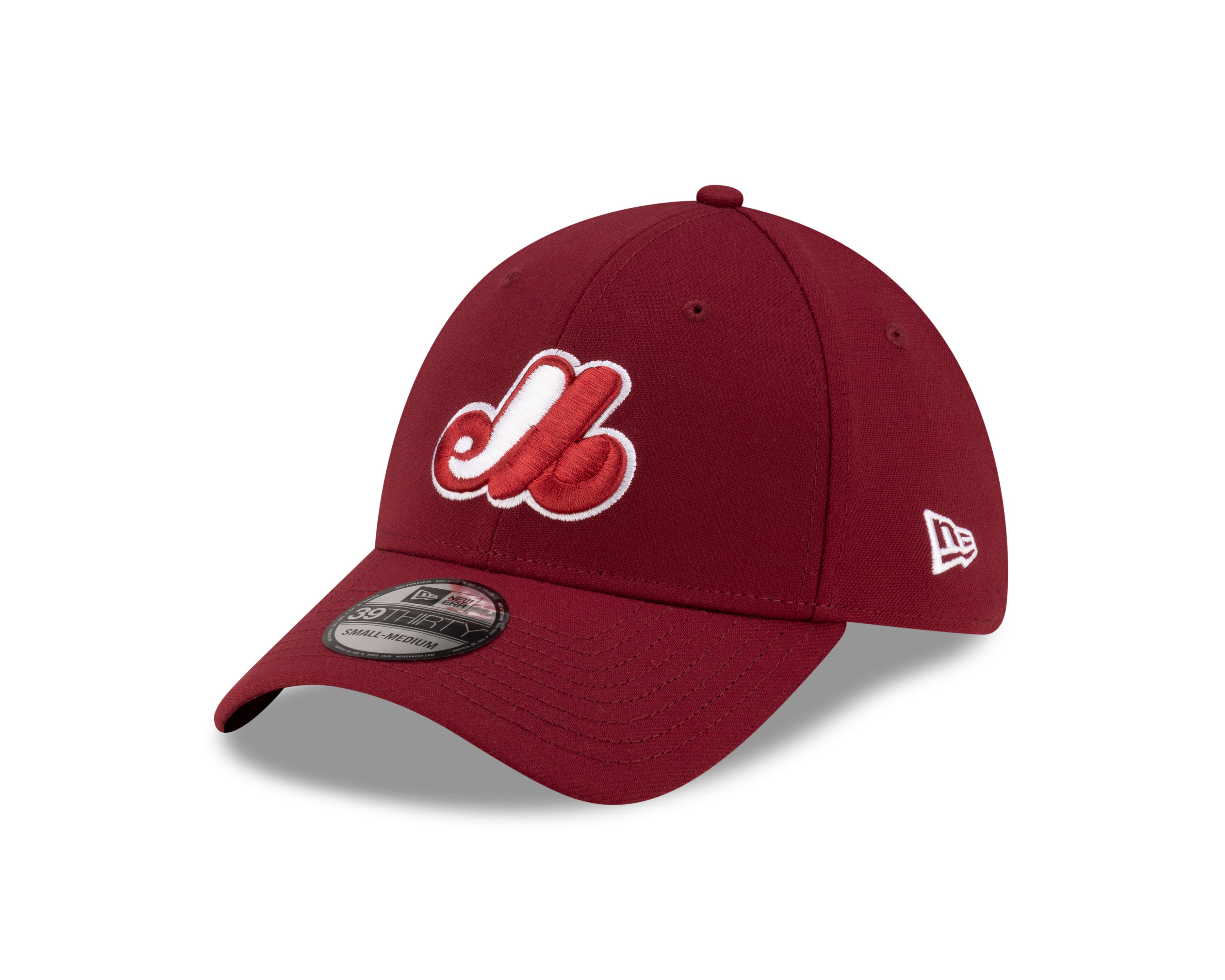 Montreal Expos MLB New Era Men's Maroon 39Thirty Team Classic Stretch Fit Hat