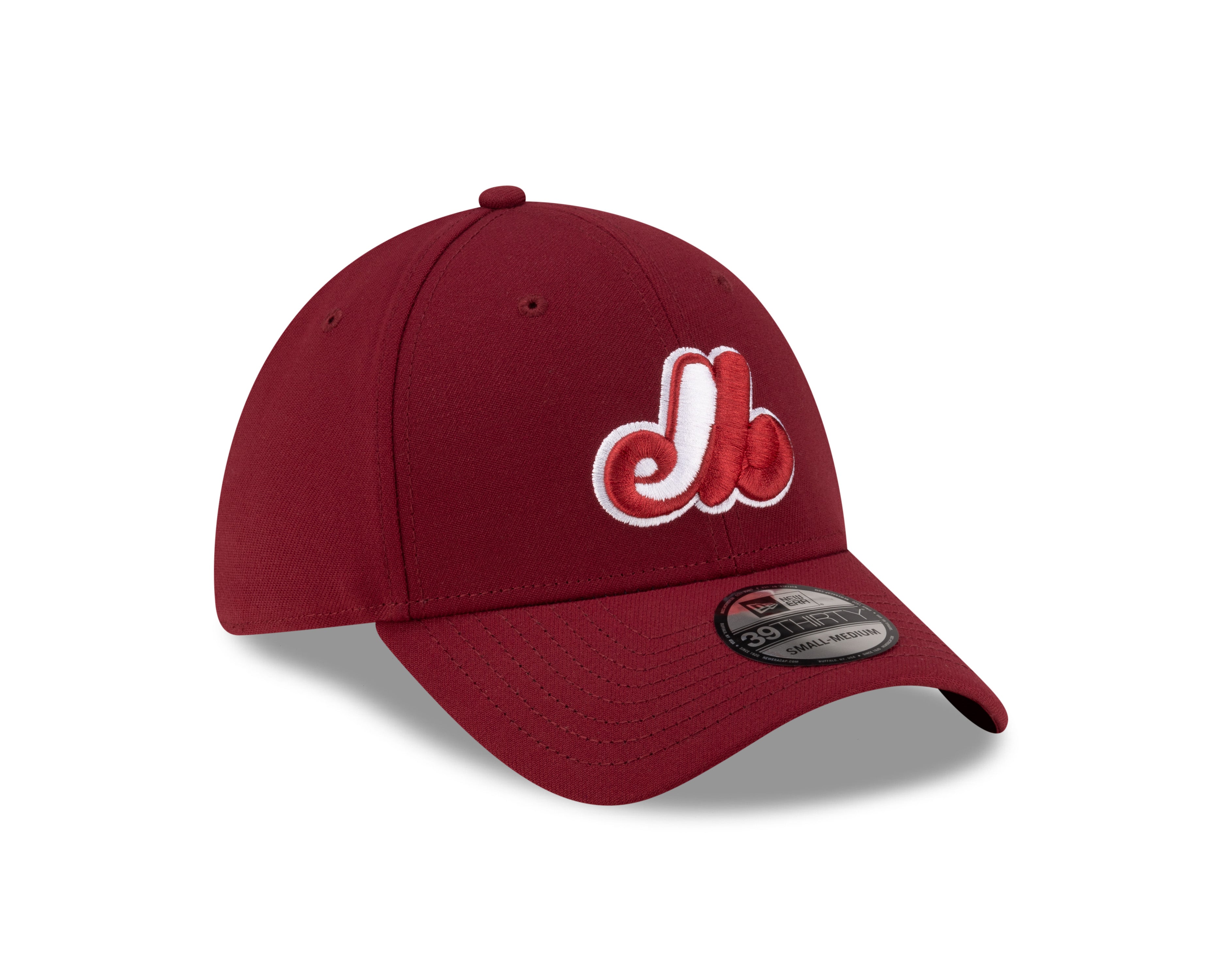 Montreal Expos MLB New Era Men's Maroon 39Thirty Team Classic Stretch Fit Hat