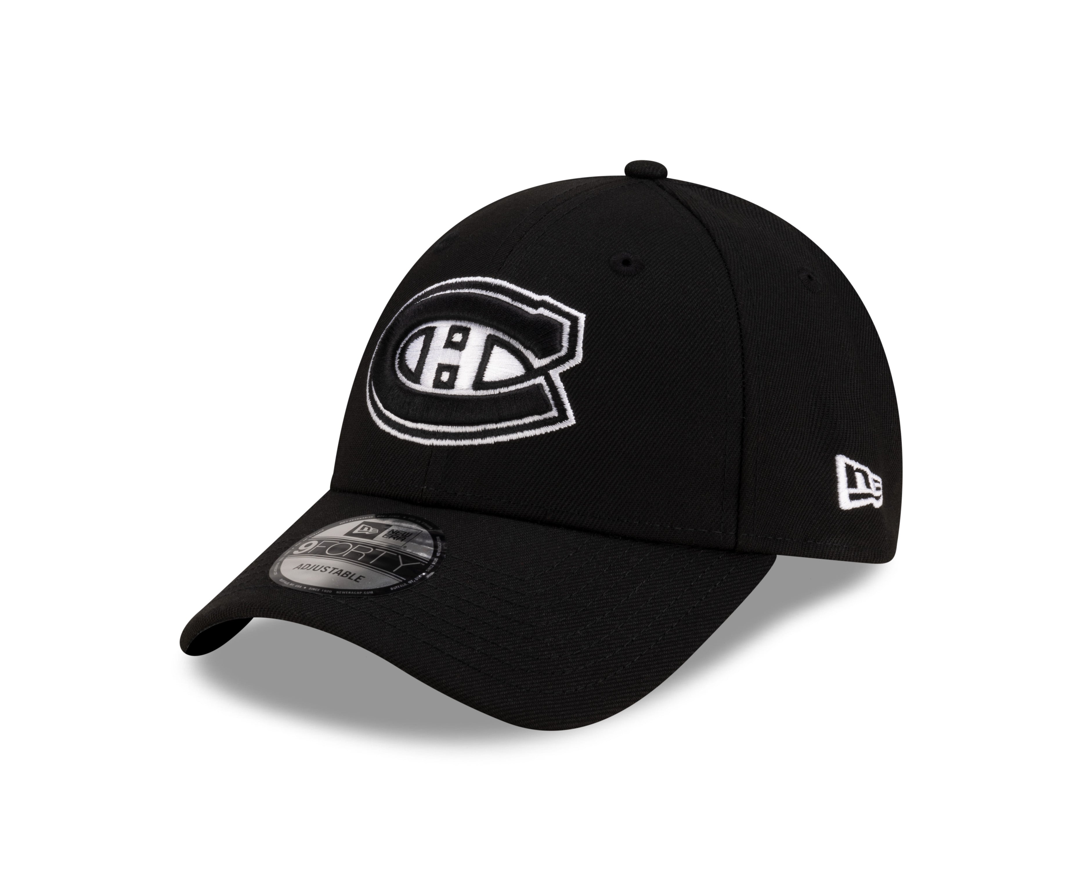 Montreal Canadiens NHL New Era Men's Black/White 9Forty Adjustable Hat