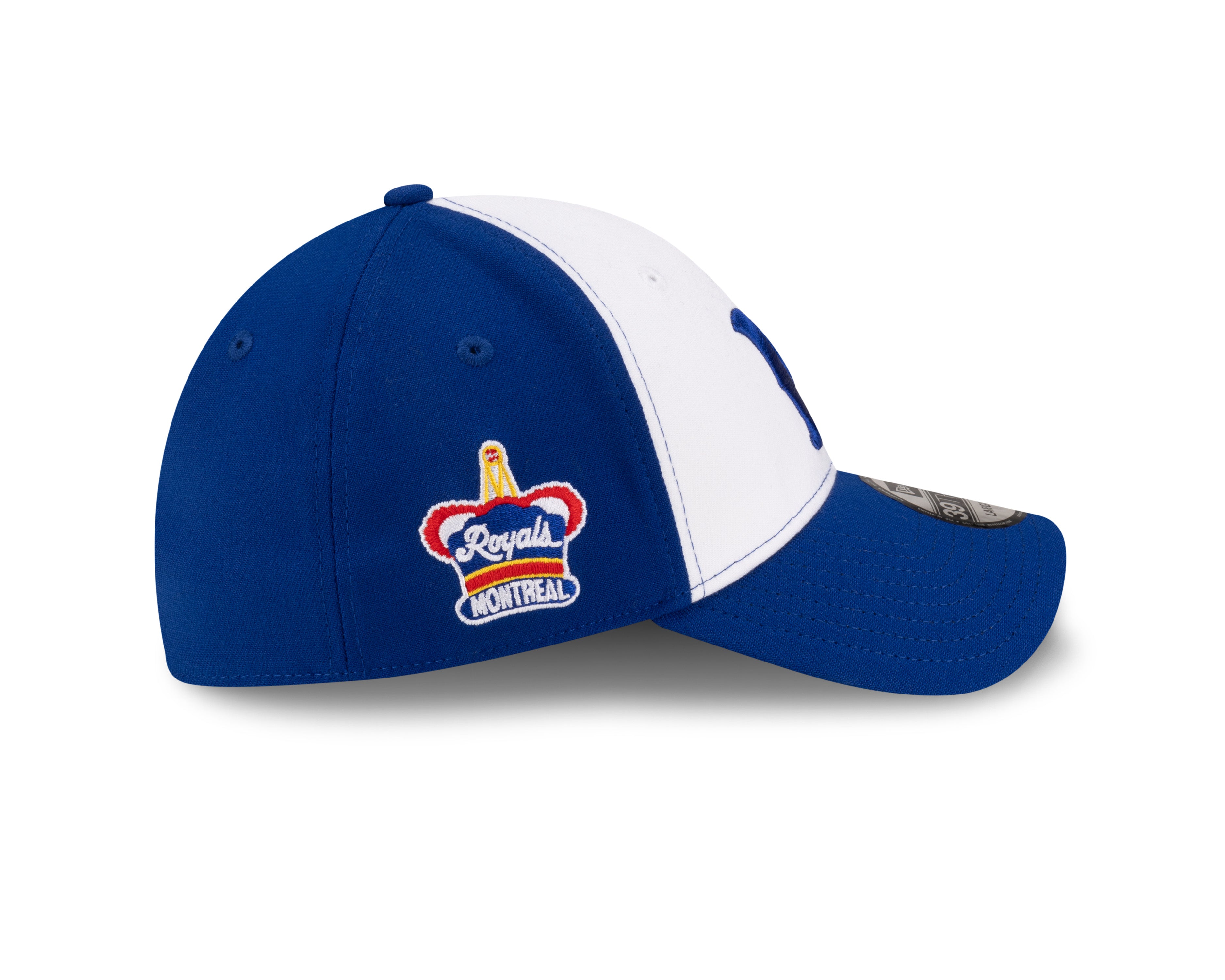 Montreal Royals MiLB New Era Men's White/Royal Blue 39Thirty Stretch Fit Hat
