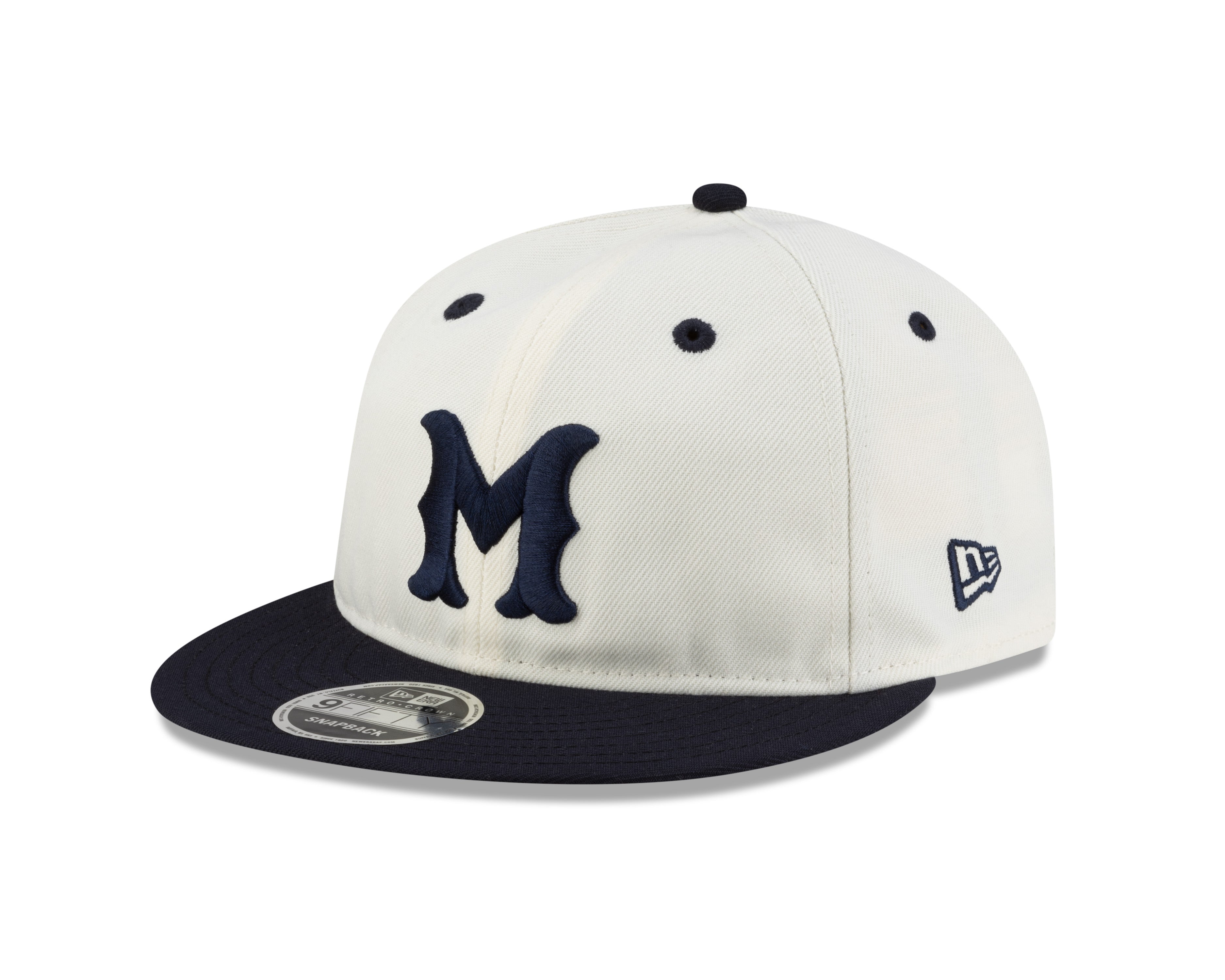Casquette Snapback rétro 9Fifty pour homme des Royals de Montréal MiLB New Era Chrome blanc/bleu marine