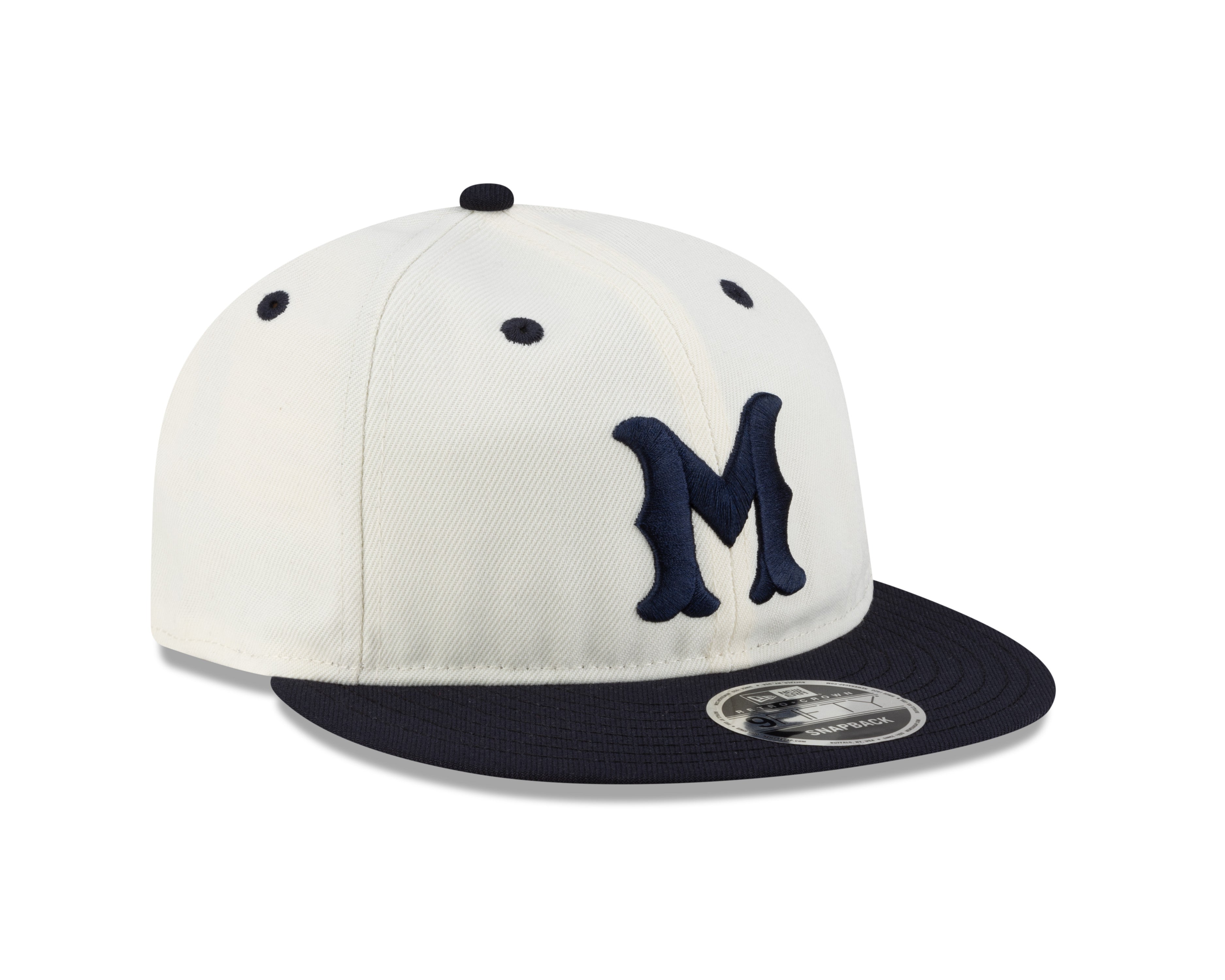 Casquette Snapback rétro 9Fifty pour homme des Royals de Montréal MiLB New Era Chrome blanc/bleu marine