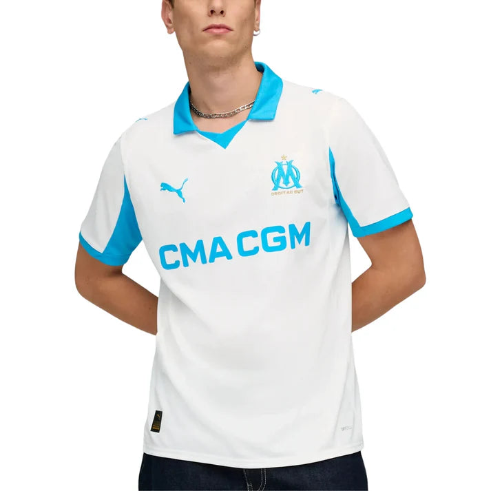 Olympique de Marseille Ligue 1 Puma Men's White 2025/26 Replica Home Jersey