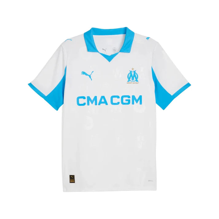 Olympique de Marseille Ligue 1 Puma Men's White 2025/26 Replica Home Jersey