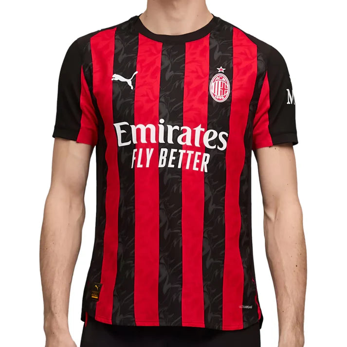 Maillot domicile authentique AC Milan Serie A Puma pour homme, rouge et noir, saison 2025/26