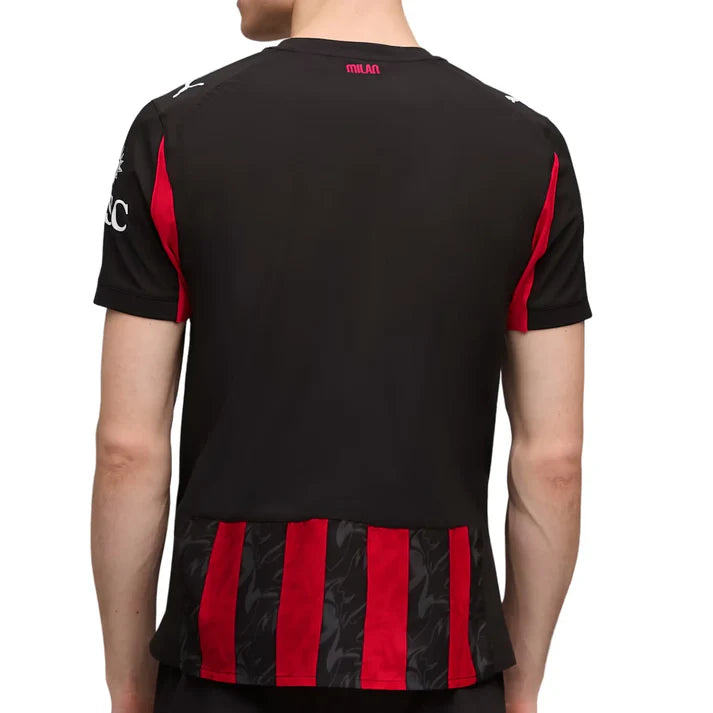 Maillot domicile authentique AC Milan Serie A Puma pour homme, rouge et noir, saison 2025/26
