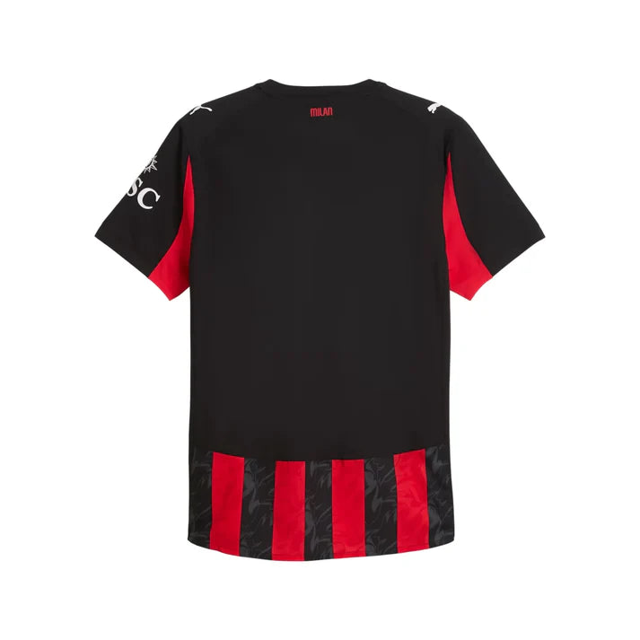AC Milan Serie A Puma Men's Red Black 2025/26 Authentic Home Jersey