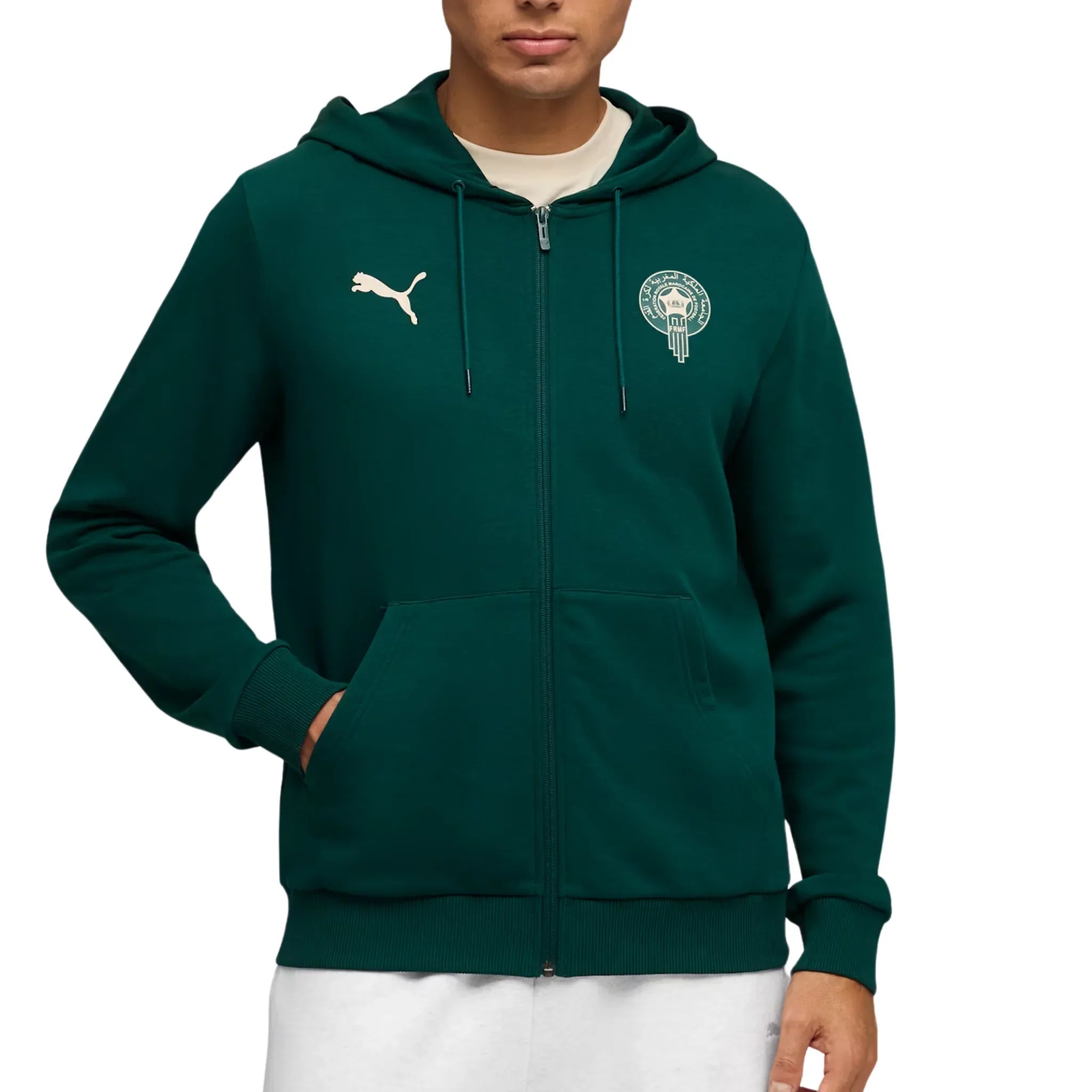 Morocco National Team FIFA Puma Men's Dark Myrtle Ftblculture Zip Up Hoodie