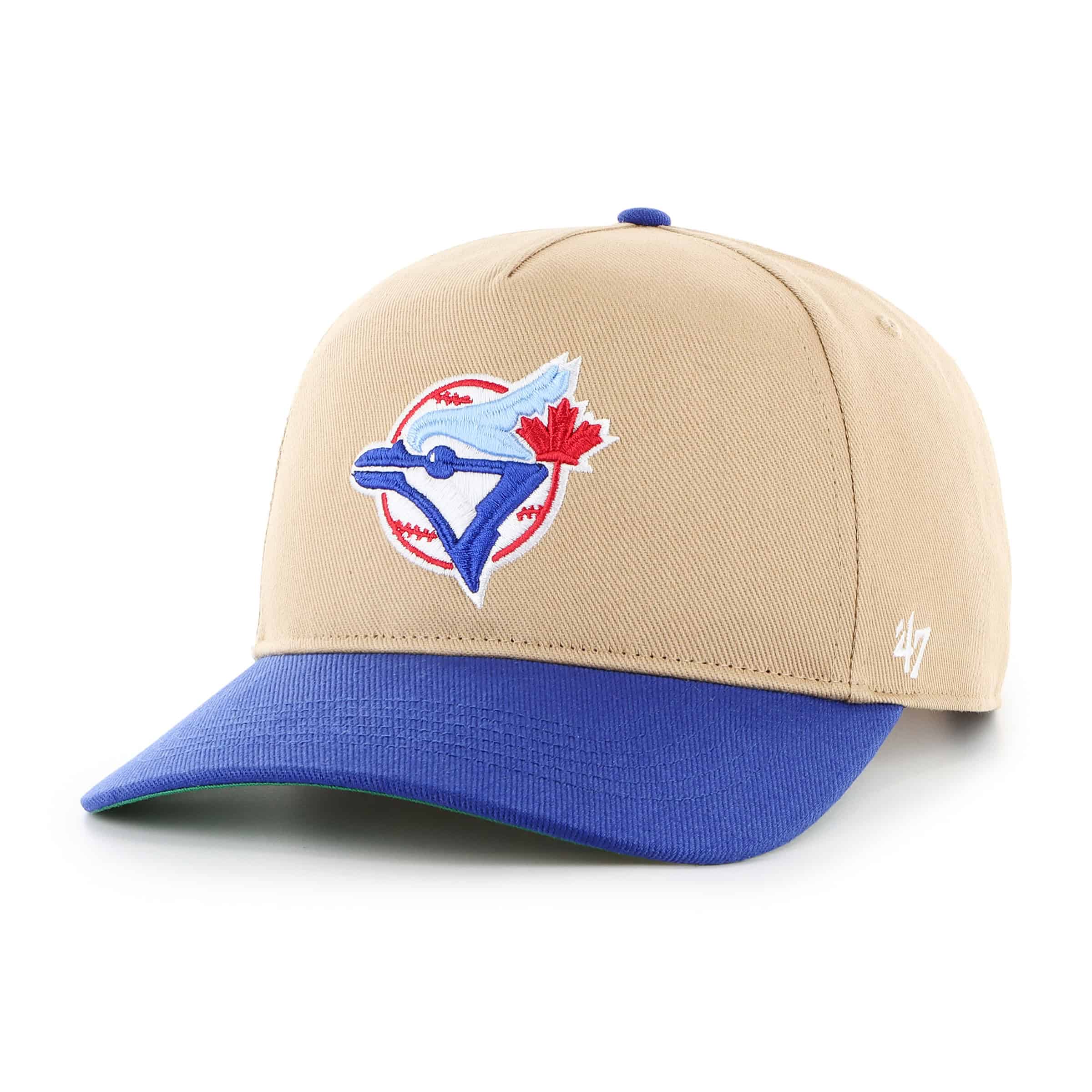 Toronto Blue Jays MLB 47 Brand Men's Khaki / Royal Two Tone 1977 Logo Hitch Snapback Hat