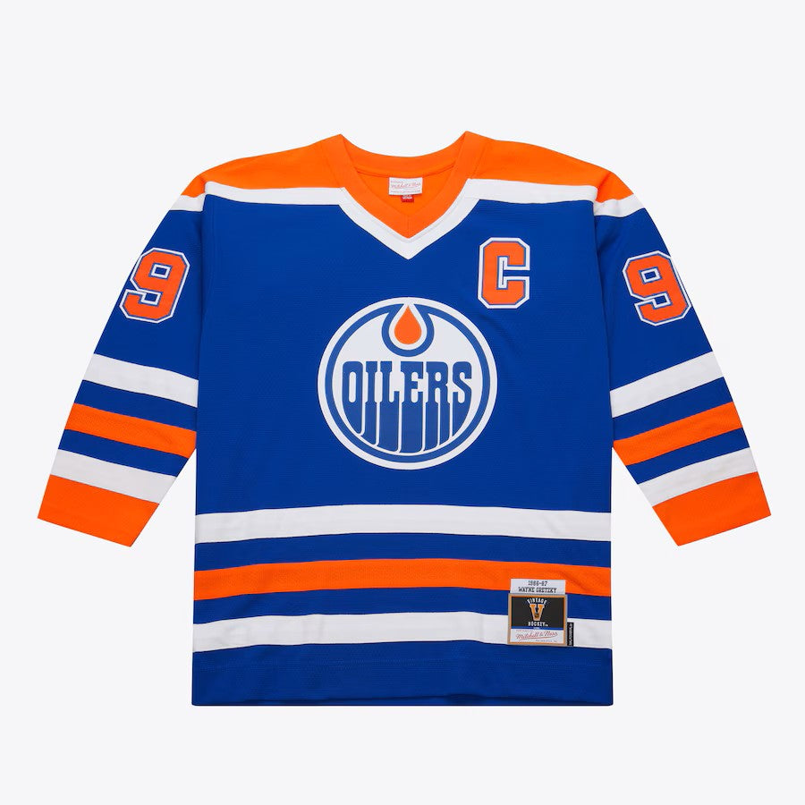 Wayne Gretzky Edmonton Oilers NHL Mitchell & Ness Men's Royal 1986/87 Power Play Authentic Jersey