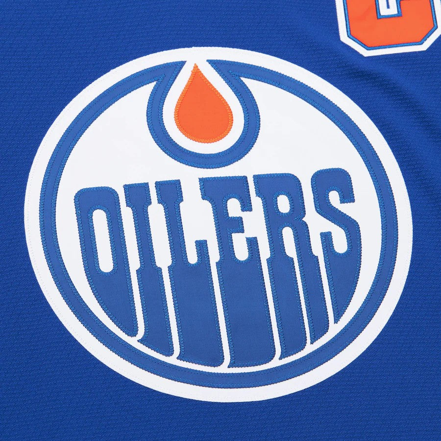 Maillot authentique Mitchell & Ness pour homme, modèle royal 1986/87, des Oilers d'Edmonton de la LNH, Wayne Gretzky