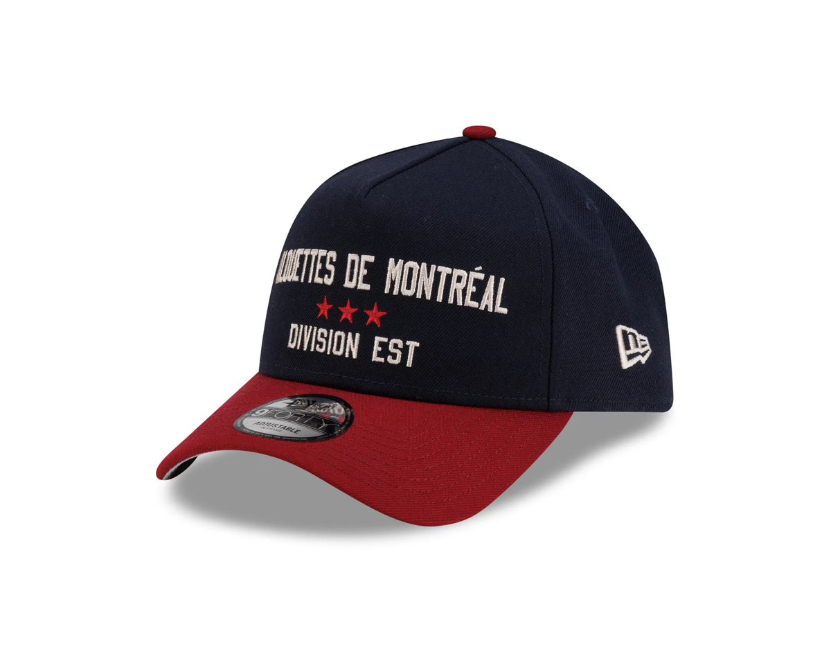 Montreal Alouettes CFL New Era Men's Navy/Red 9Forty A-Frame 2026 Turf Traditions Snapback Hat