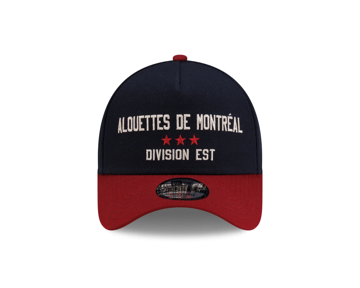 Montreal Alouettes CFL New Era Men's Navy/Red 9Forty A-Frame 2026 Turf Traditions Snapback Hat