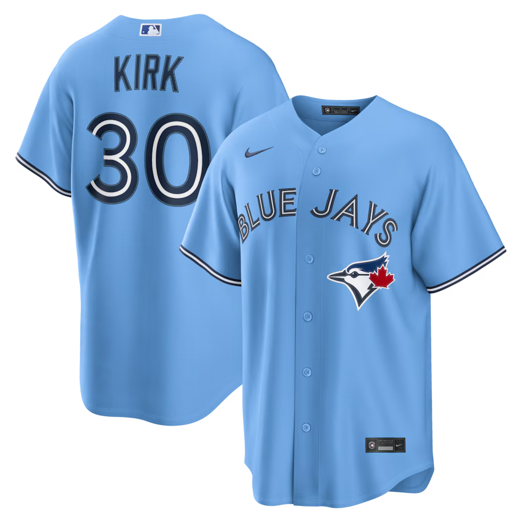 Alejandro Kirk Toronto Blue Jays MLB Nike Men's Light Blue Pro-Stitched Replica Jersey