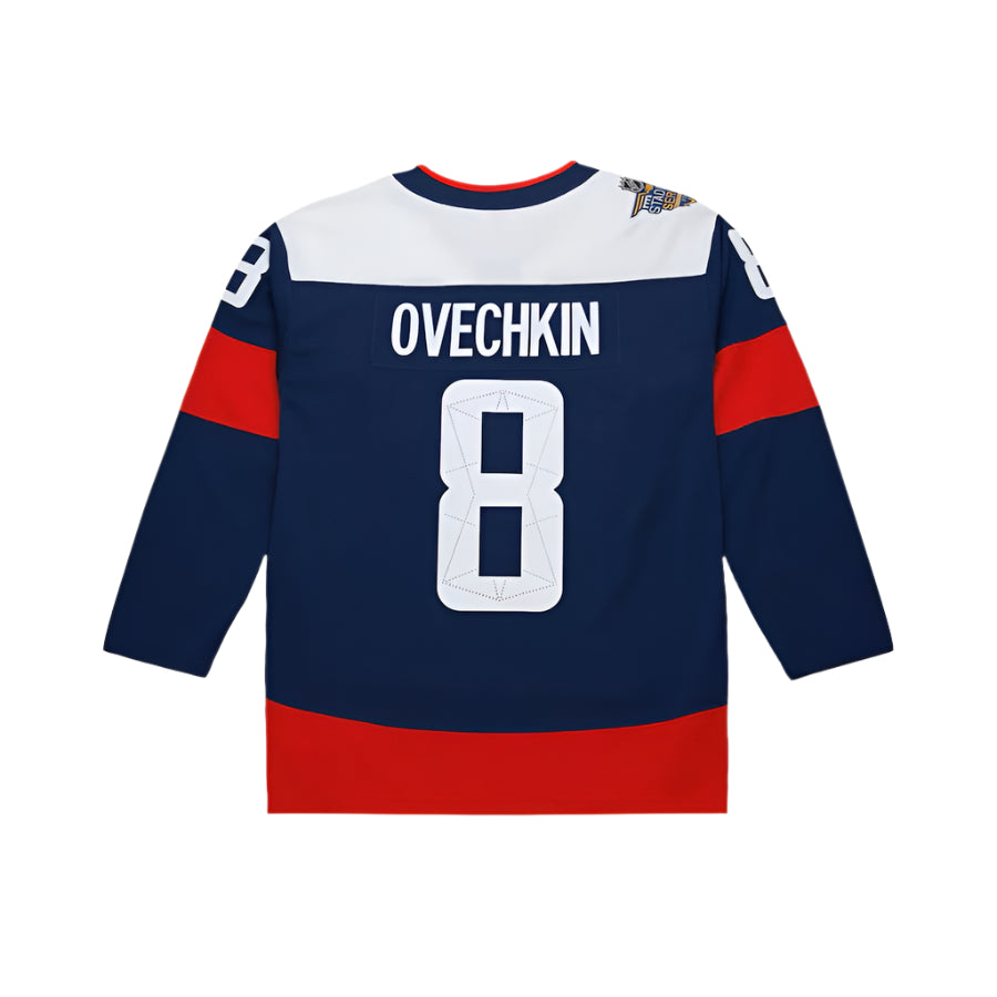 Maillot authentique Mitchell & Ness pour homme, bleu marine, des Capitals de Washington, série Stadium 2018, Alexander Ovechkin