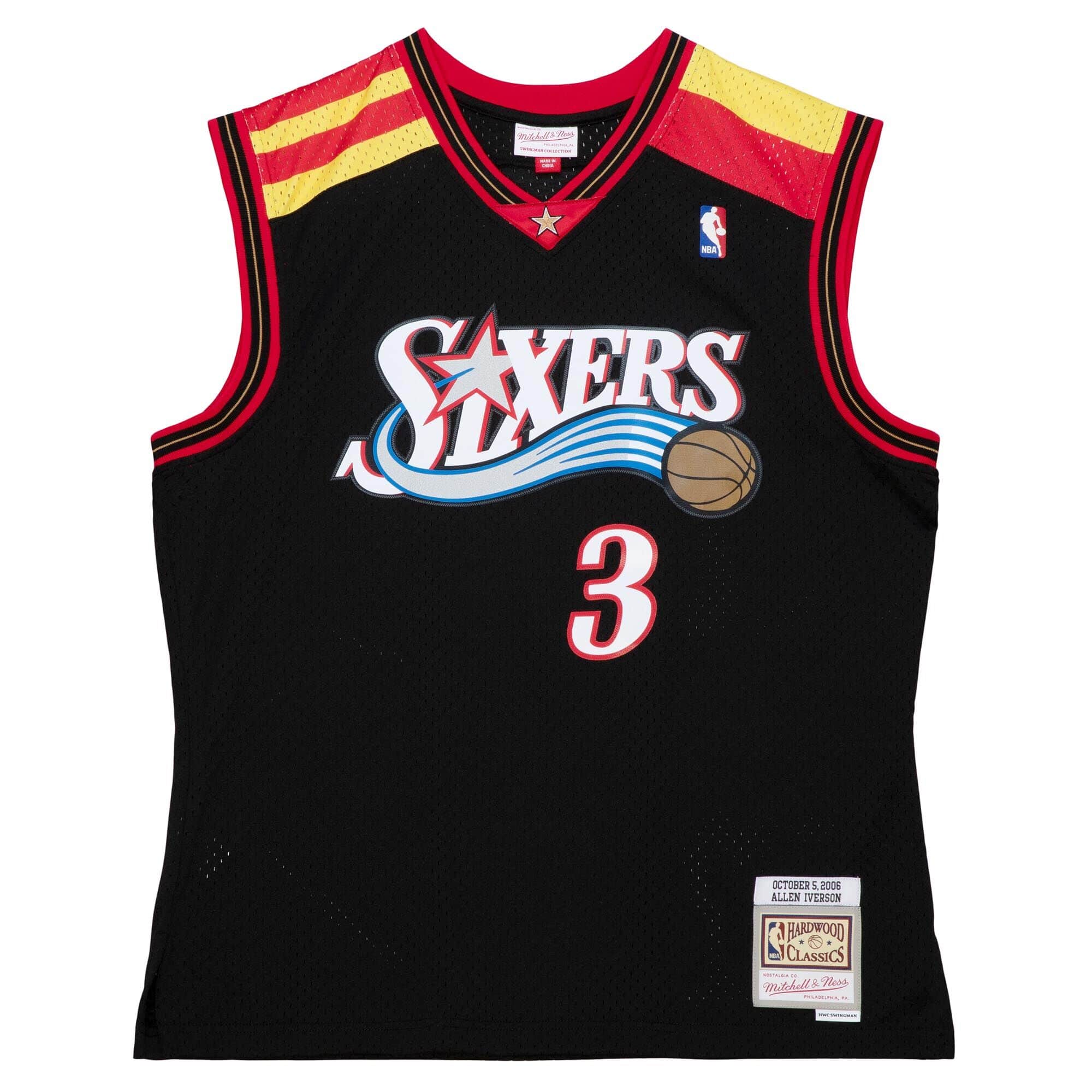 Allen Iverson Philadelphia 76ers NBA Mitchell & Ness Men's Black 2006-07 Hardwood Classics Swingman Jersey