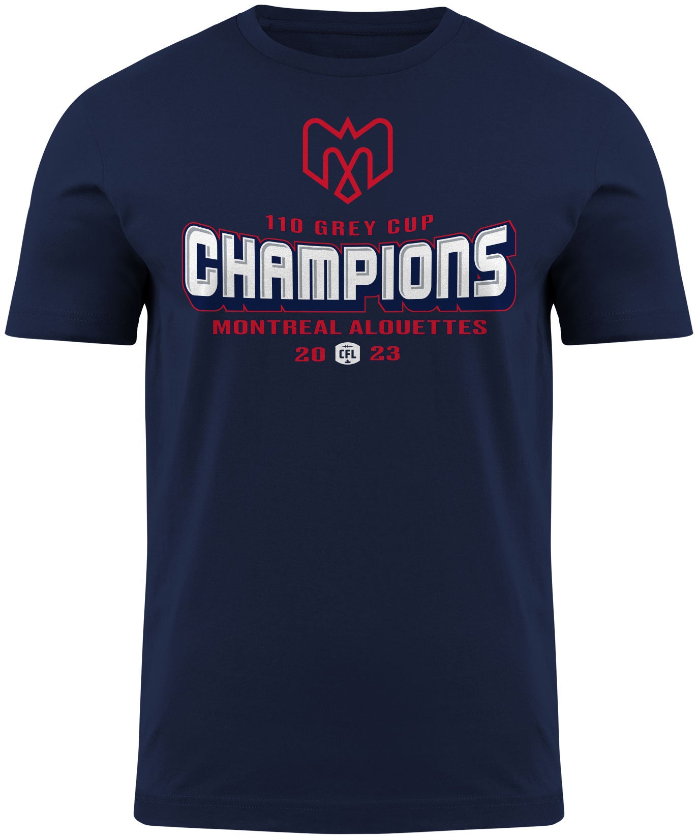 Montreal Alouettes CFL Bulletin Men's Navy 2023 Grey Cup Champions T-Shirt