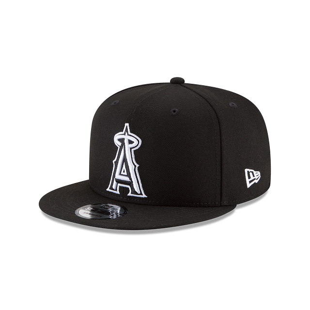 Anaheim Angels MLB New Era pour hommes, noir et blanc, 9Fifty Basic Snapback
