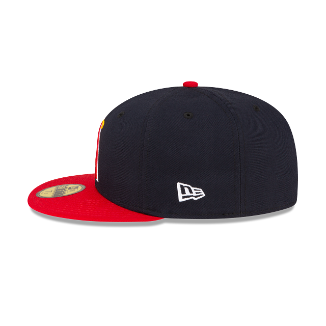 Los Angeles Angels MLB New Era Casquette ajustée alternative 59Fifty Authentic Collection pour hommes bleu marine/rouge
