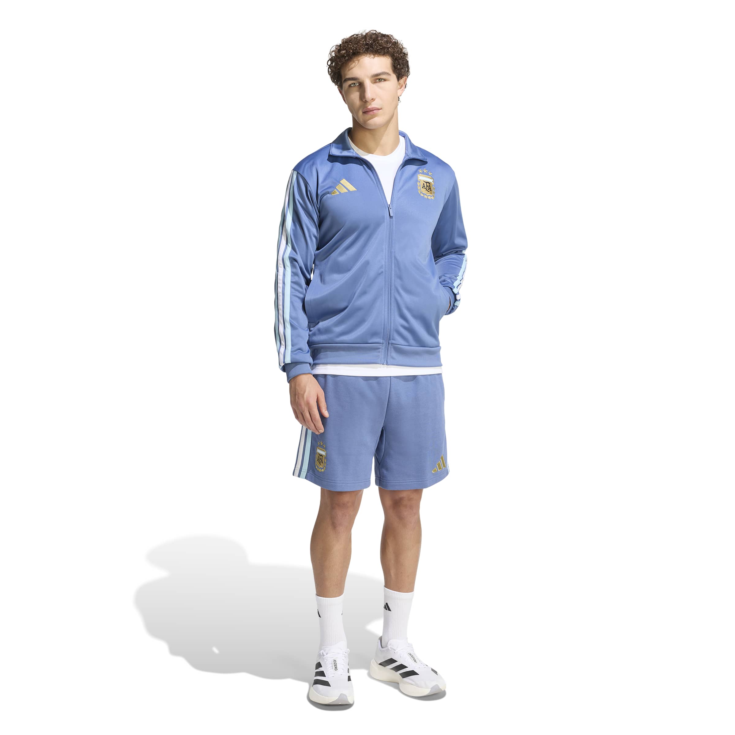 Veste de survêtement Adidas DNA bleu acier pour homme, équipe nationale d'Argentine, FIFA, FIFA