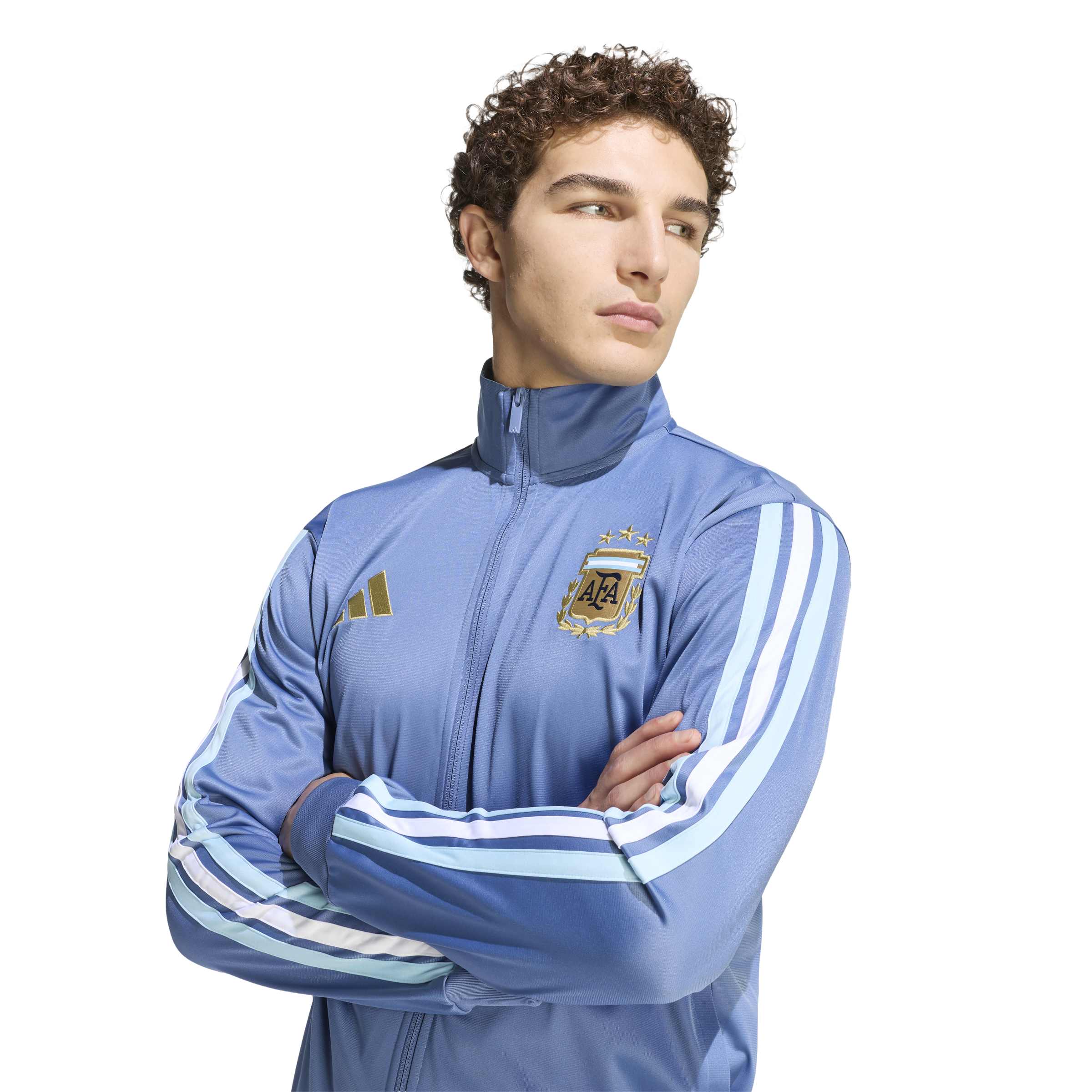Veste de survêtement Adidas DNA bleu acier pour homme, équipe nationale d'Argentine, FIFA, FIFA