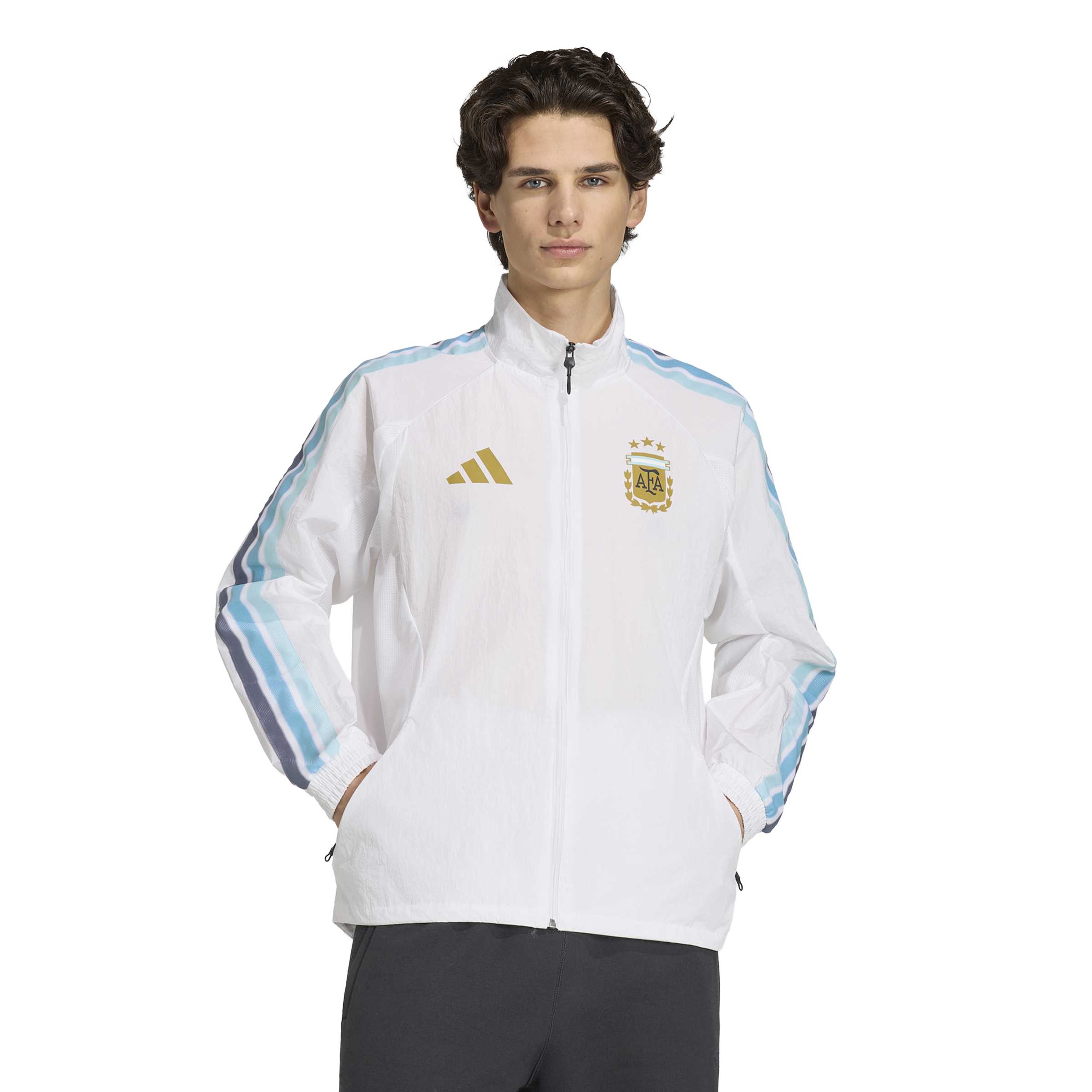 Argentina National Team FIFA Adidas Men's White Anthem Jacket