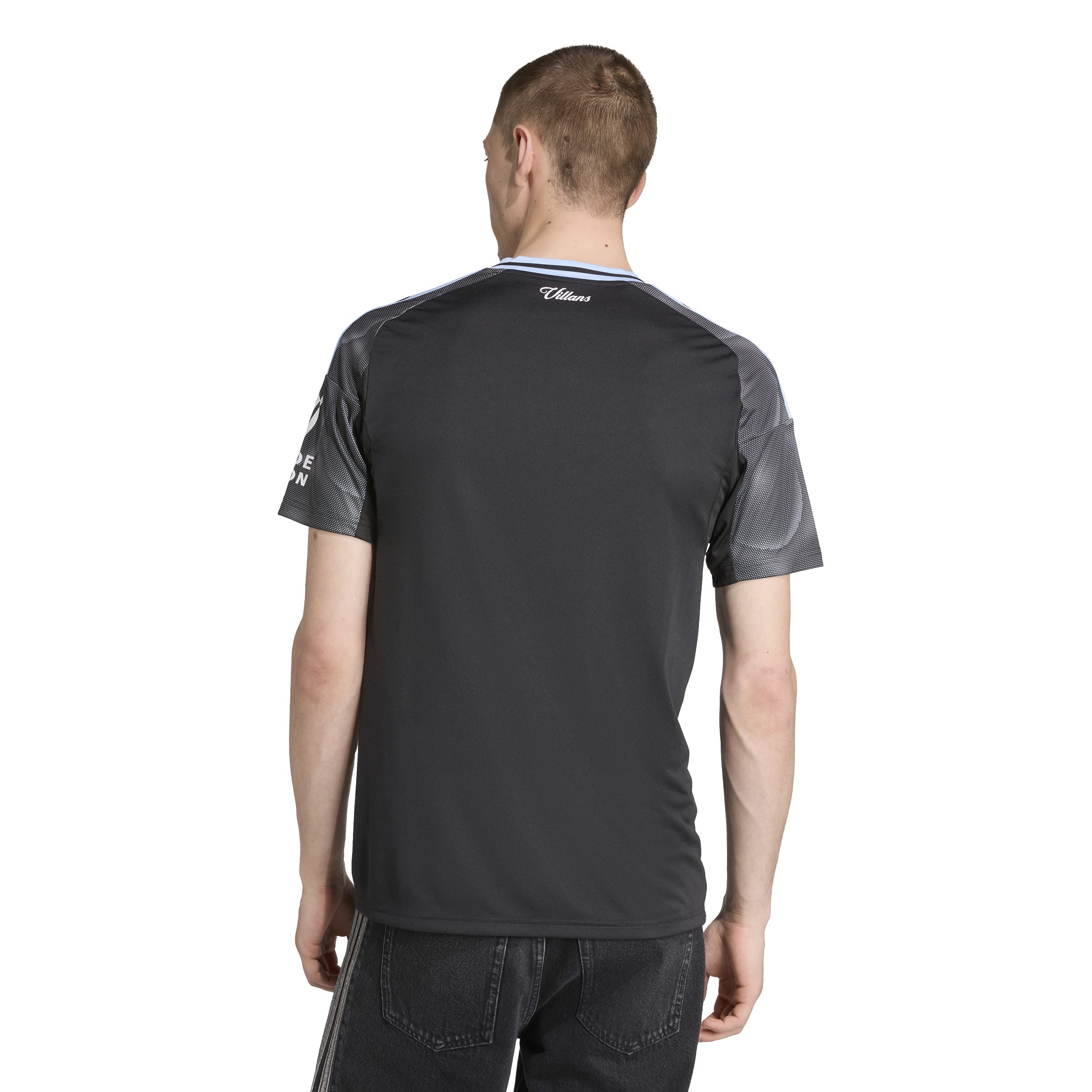 Maillot extérieur réplique noir Adidas Aston Villa EPL homme 2025/26