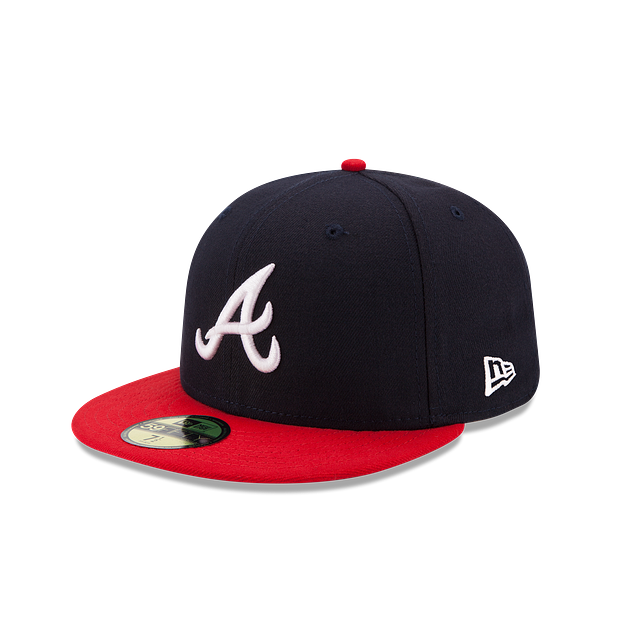 Casquette ajustée MLB New Era pour jeunes Atlanta Braves bleu marine/rouge 59Fifty Authentic Collection Home 2017
