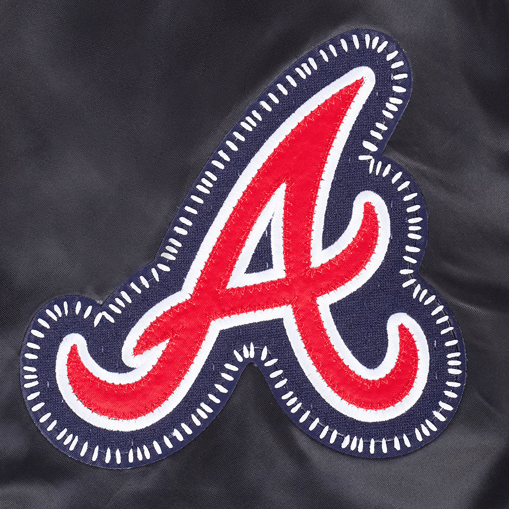 Atlanta Braves MLB Pro Standard Men's Black DIY Pick Stitch Rib Satin Jacket