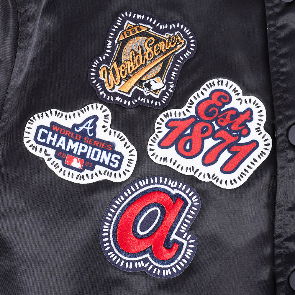 Atlanta Braves MLB Pro Standard Men's Black DIY Pick Stitch Rib Satin Jacket