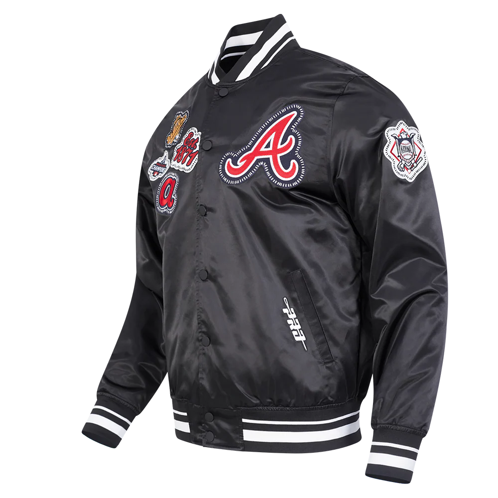 Atlanta Braves MLB Pro Standard Men's Black DIY Pick Stitch Rib Satin Jacket