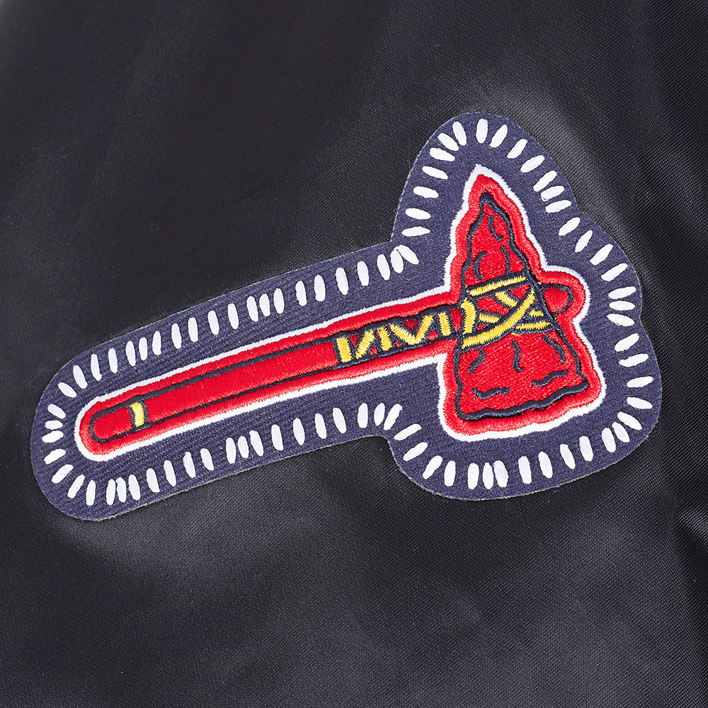 Atlanta Braves MLB Pro Standard Men's Black DIY Pick Stitch Rib Satin Jacket