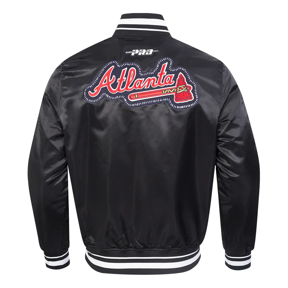 Atlanta Braves MLB Pro Standard Men's Black DIY Pick Stitch Rib Satin Jacket