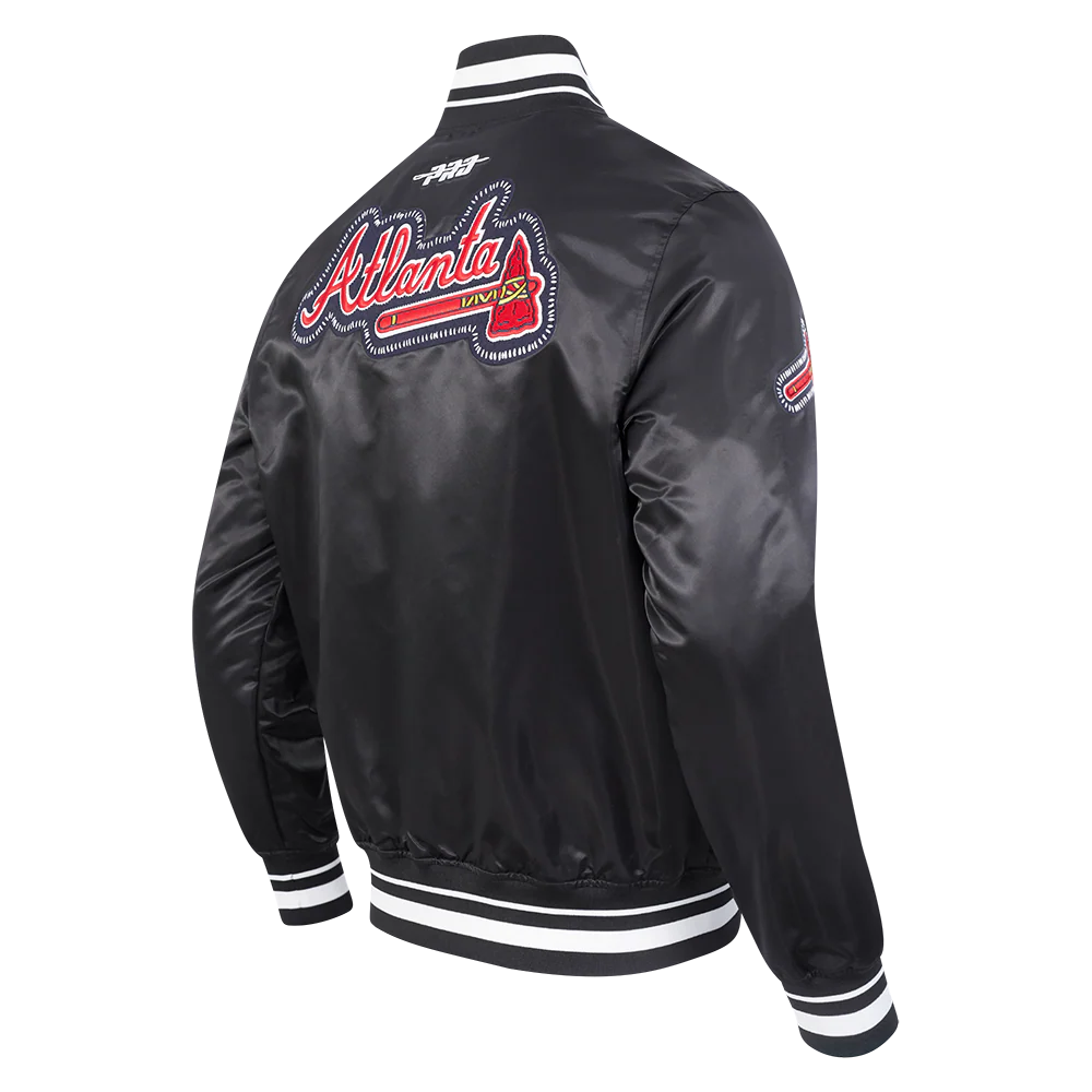 Atlanta Braves MLB Pro Standard Men's Black DIY Pick Stitch Rib Satin Jacket