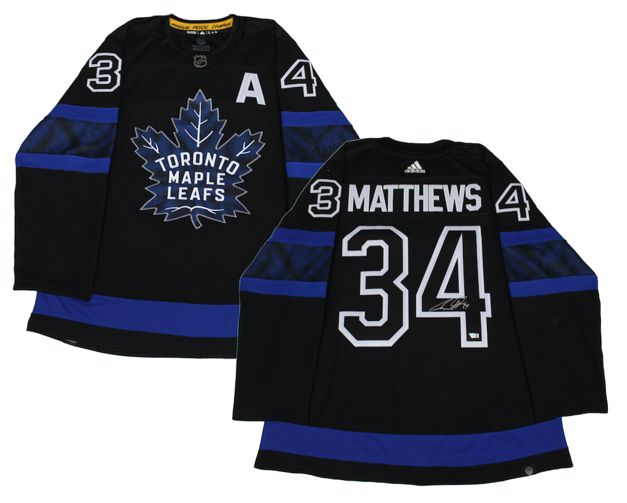 Auston Matthews Toronto Maple Leafs NHL Adidas Noir Maillot Authentique Autographié