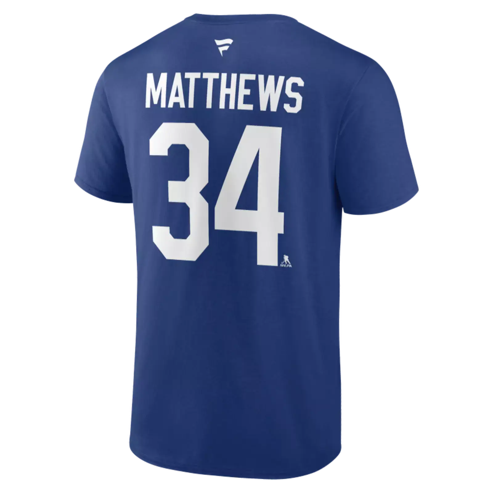 T-shirt authentique de capitaine bleu royal pour homme de marque Auston Matthews Toronto Maple Leafs NHL Fanatics