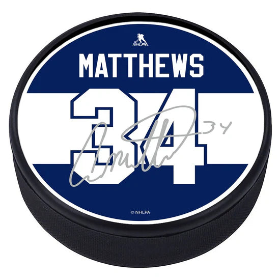 Auston Matthews Toronto Maple Leafs Réplique de la rondelle de hockey souvenir de la LNH